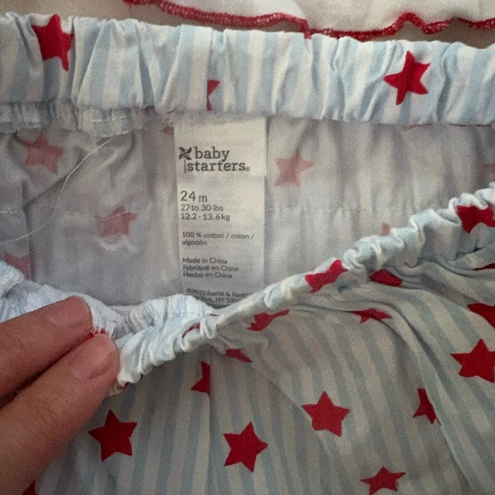 Baby Starters American Cutie Diaper Cover Set - Red and White